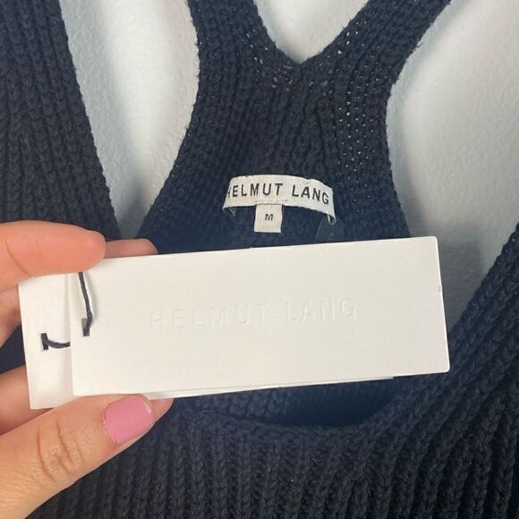 Helmut Lang Ribbed Cotton Racerback Sweater Tank - Picture 9 of 11